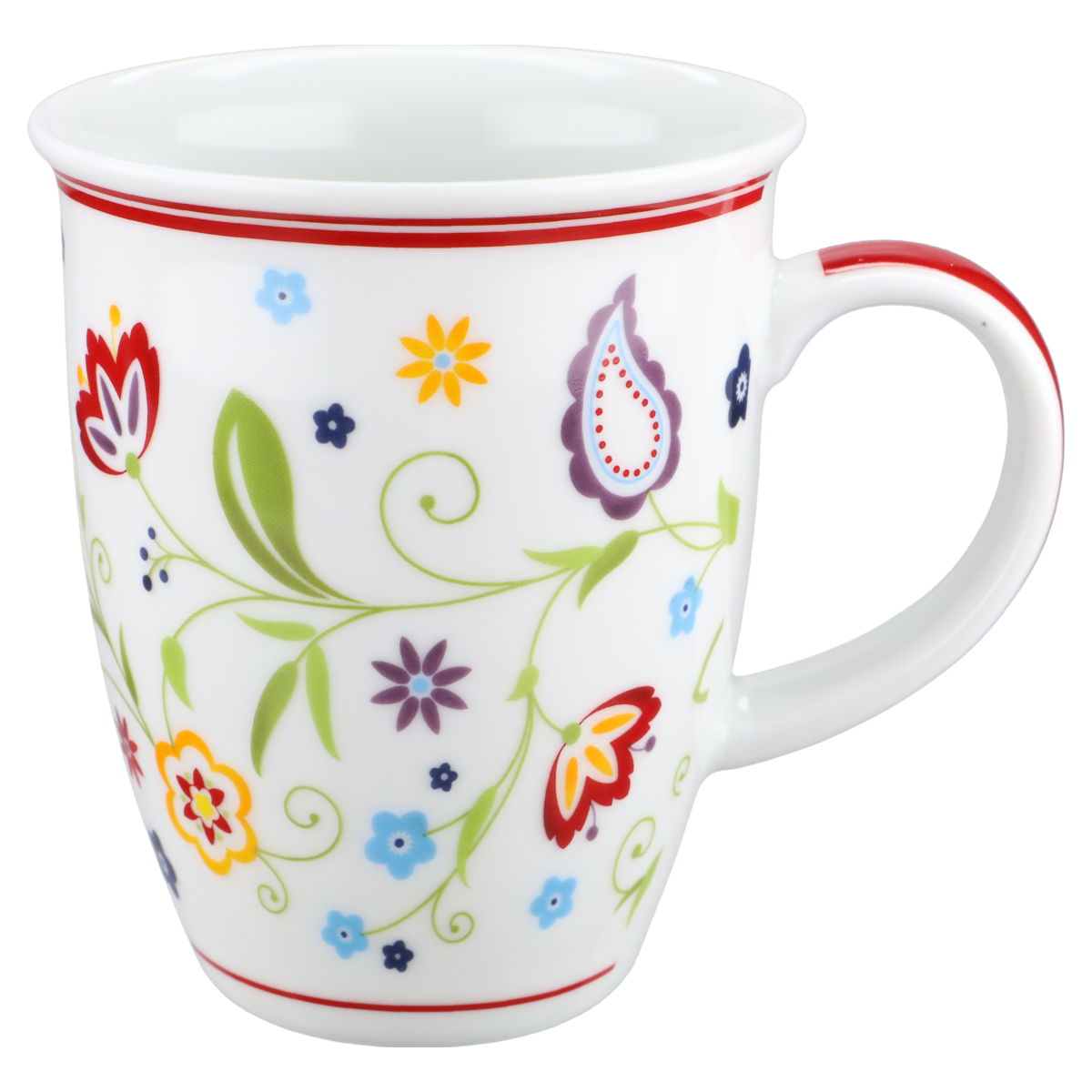 Flirt by R&B 018646 'Doppio Shanti' koffieschotel/schotel met paisley- patroon, 16 x 2 cm, porselein (verpakking van 6 Flirt by R&B 018646 'Doppio Shanti' koffieschotel/schotel met paisley- patroon, 16 x 2 cm, porselein (verpakking van 6