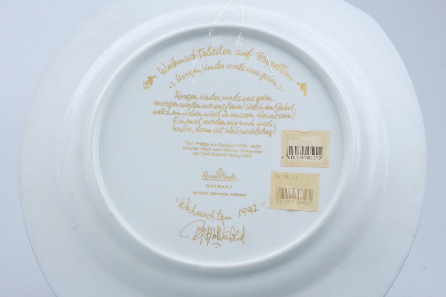 Weihnachtsteller 1992 - Morgen, Kinder, wird's was geben