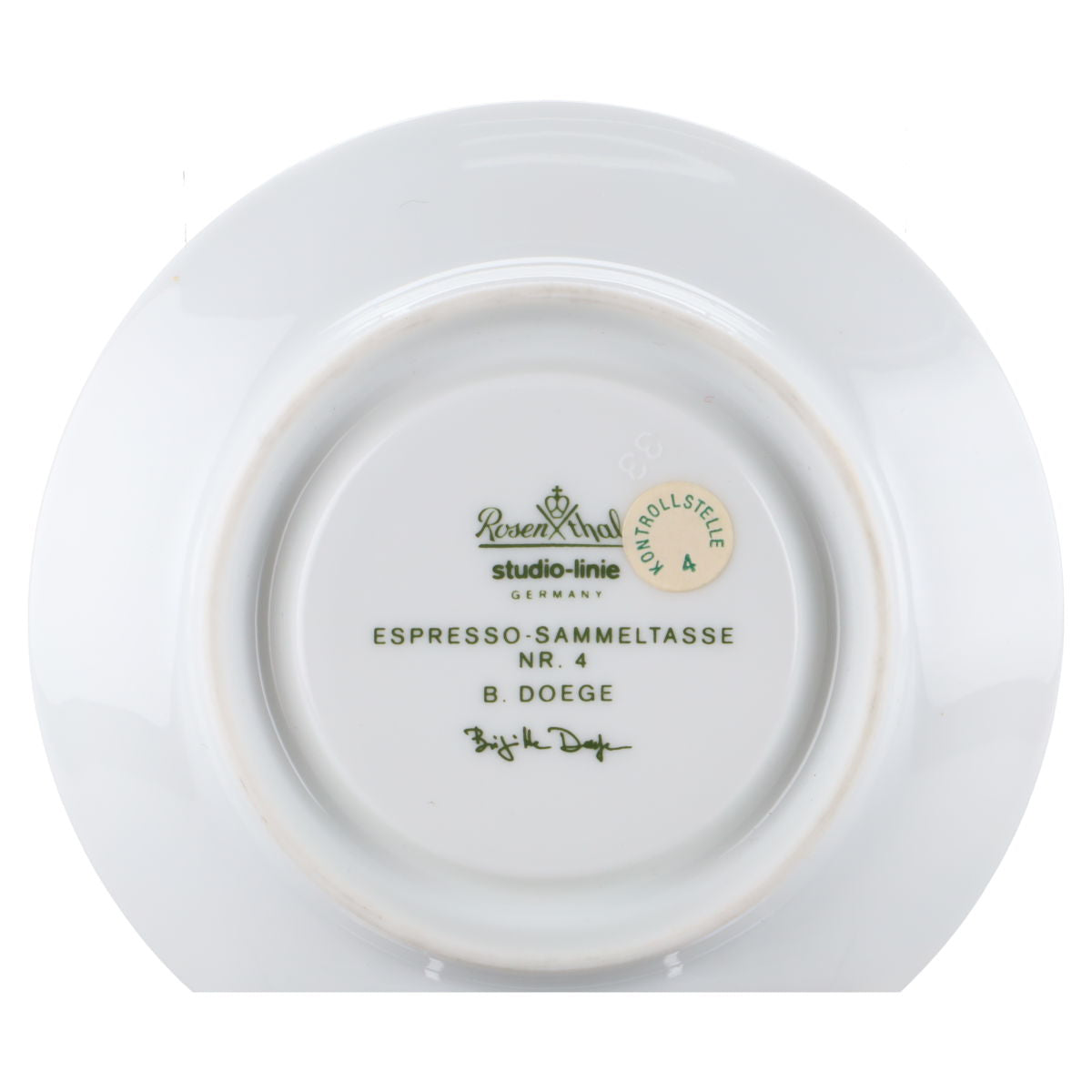 Untertasse für Mokka Espresso - Nr. 4 B. Doege II. Wahl