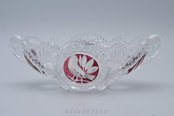 Schale mit 2 Gr. oval schwer 34x18,5 cm H 12,5