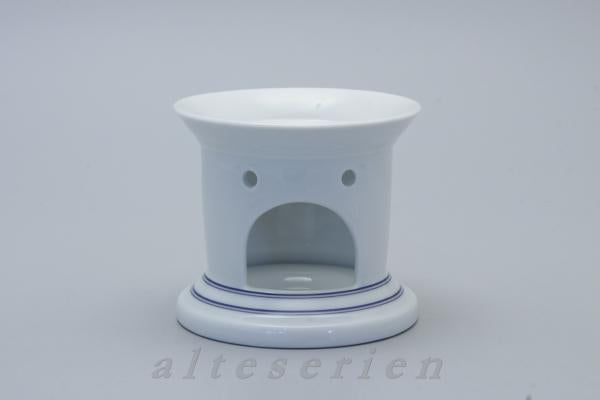 Stövchen einteilig klein - Weißer Rand mit blauen Ringen