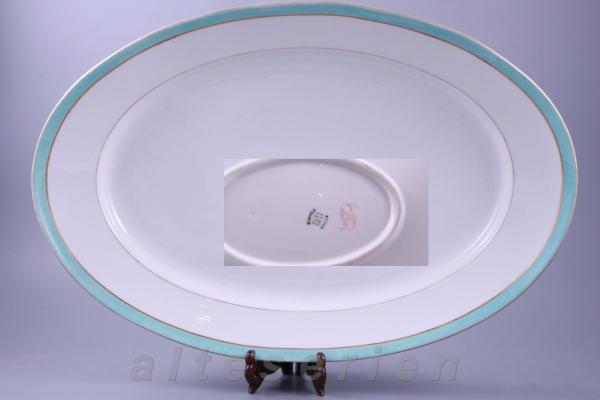 Fleischplatte maxi groß 49,5x33 cm Grüner Rand Pastell