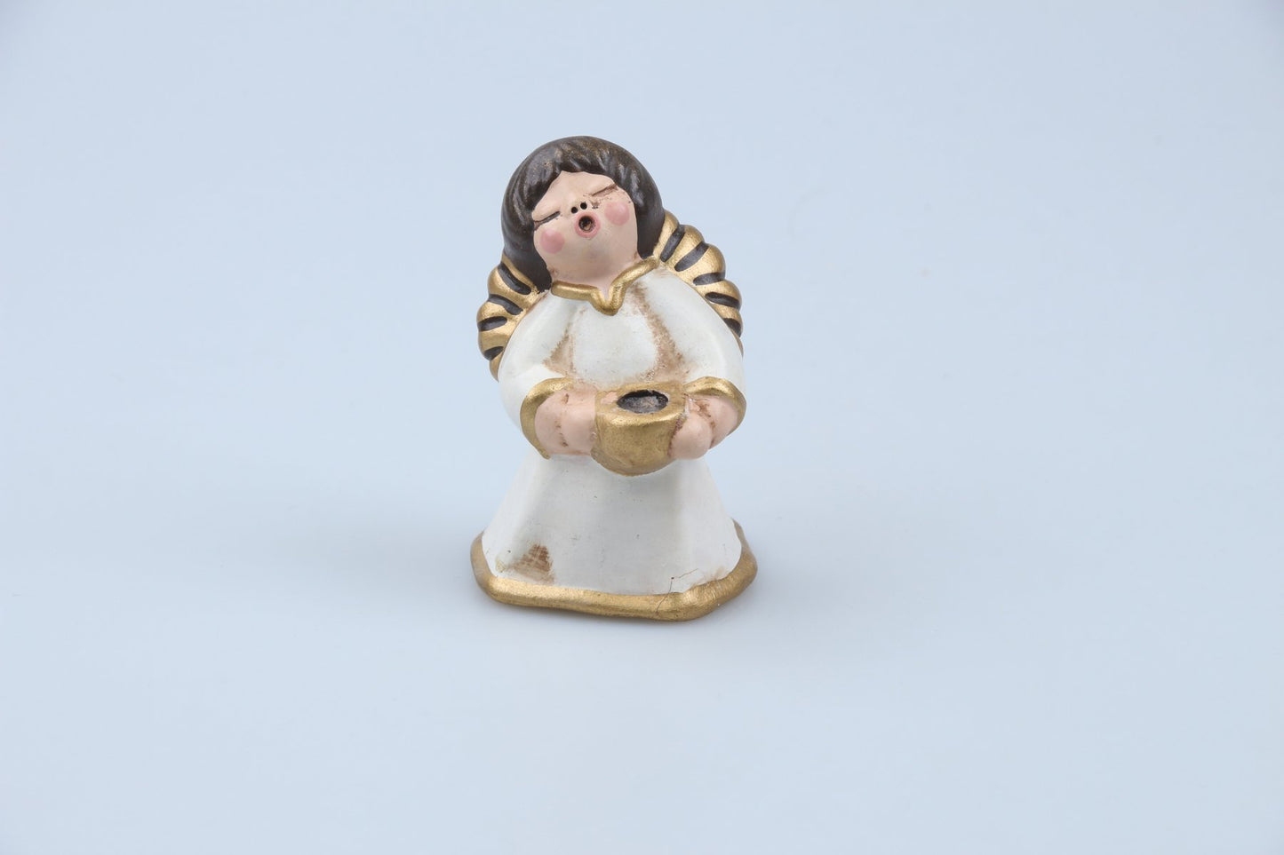 Singender Engel klein weißes Kleid