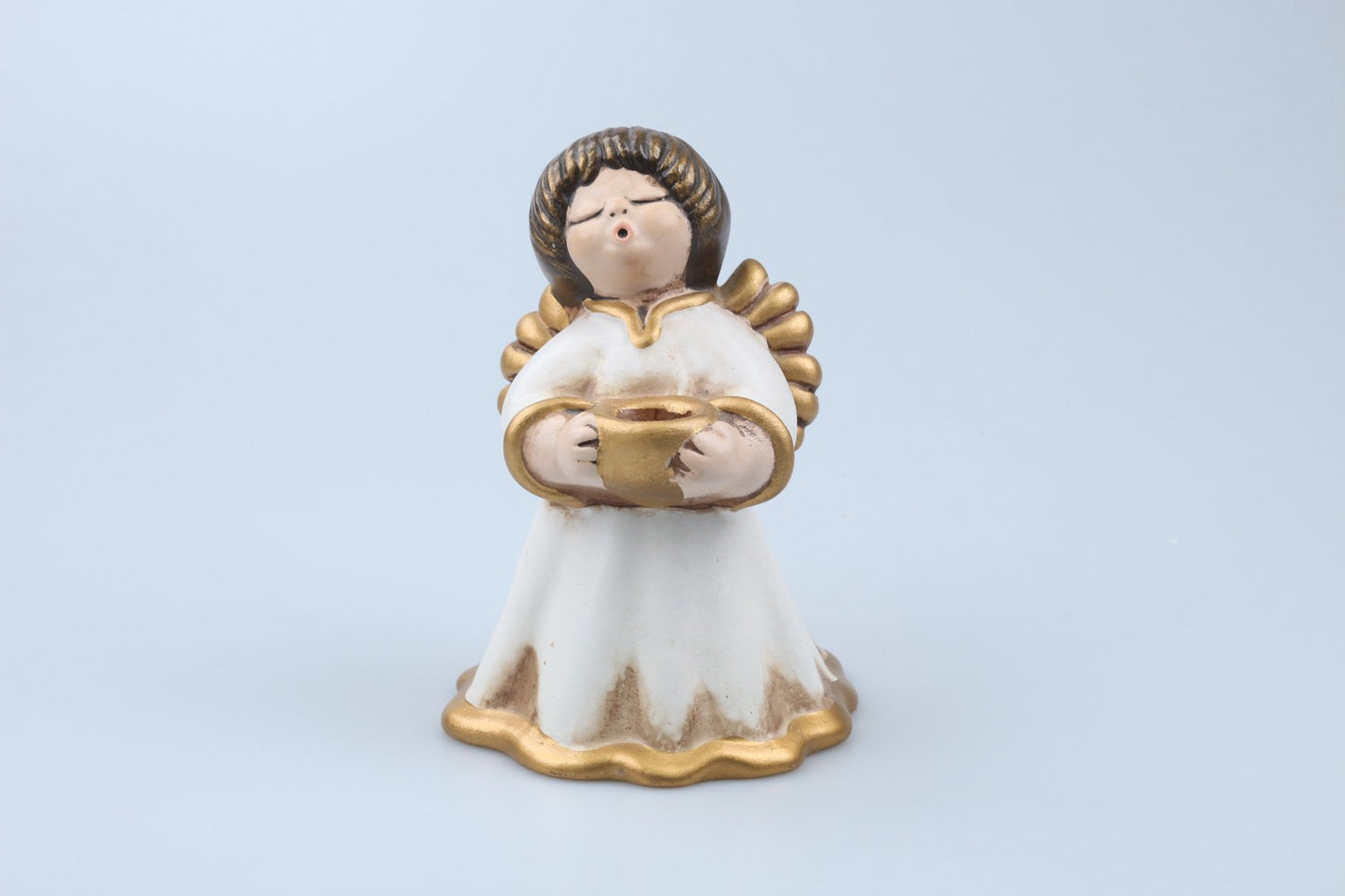 Singender Engel weißes Kleid Kopf links