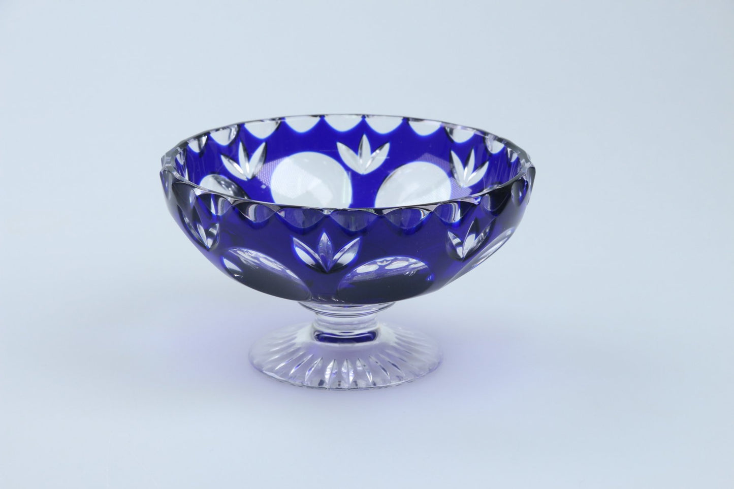 Schale auf Fuß kobaltblau