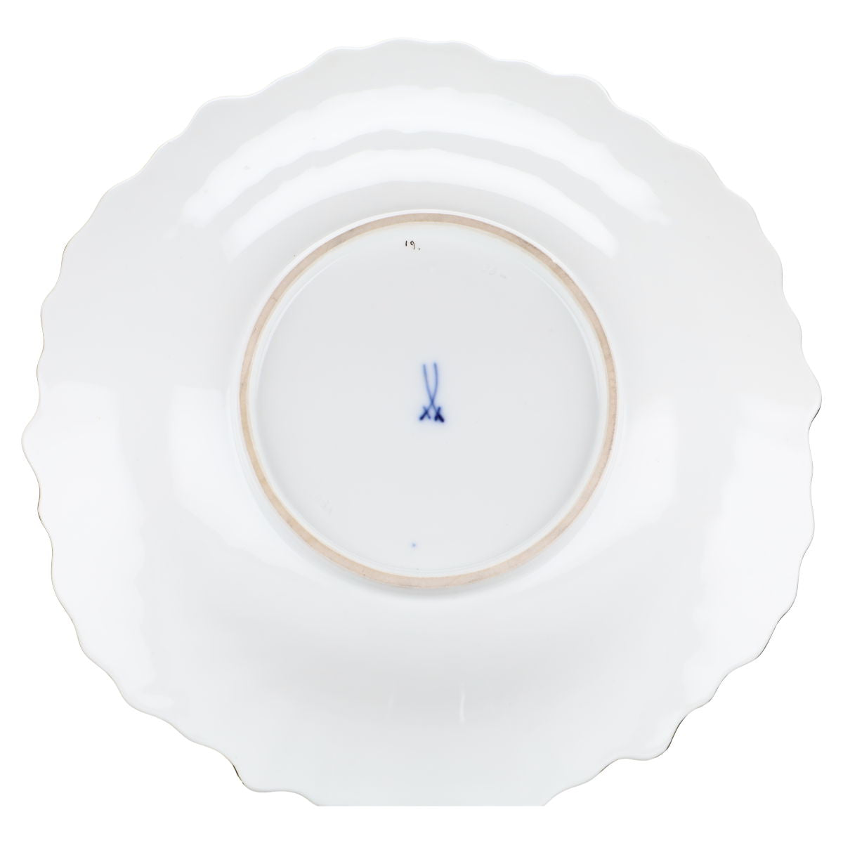 Servierschale Zierschale groß Blaue Kornblume mit Goldapplikationen