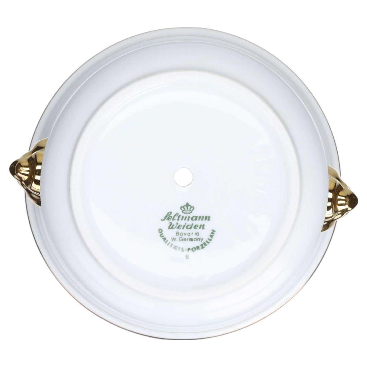 Übertopf D 14 cm auf 4 Füßen mit Goldrand