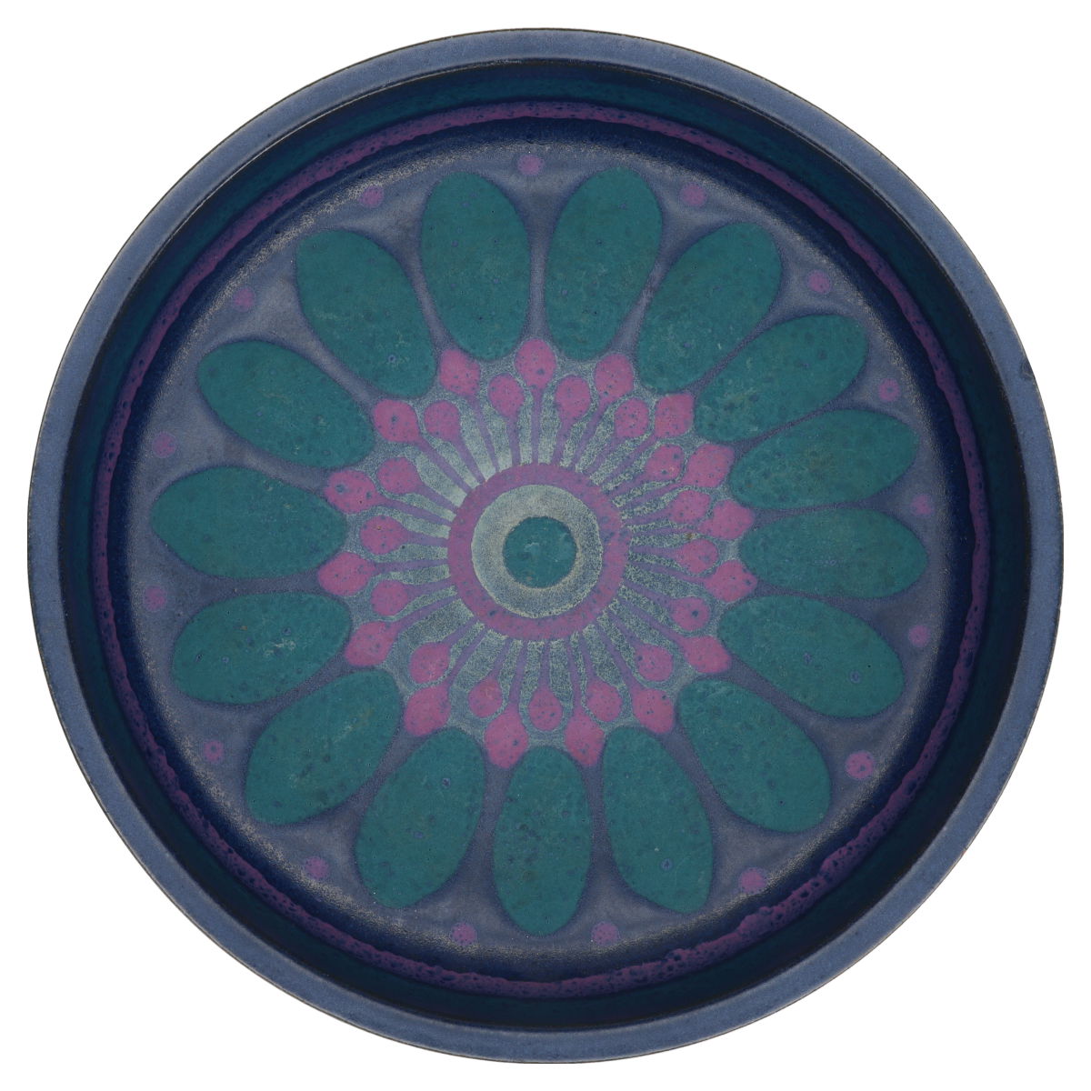 Obstschale groß brauner Rand auf Fuß