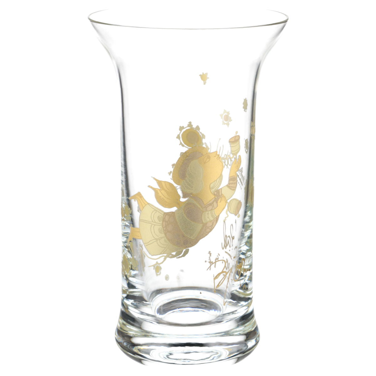 Vase klein aus Glas signiert Motiv I