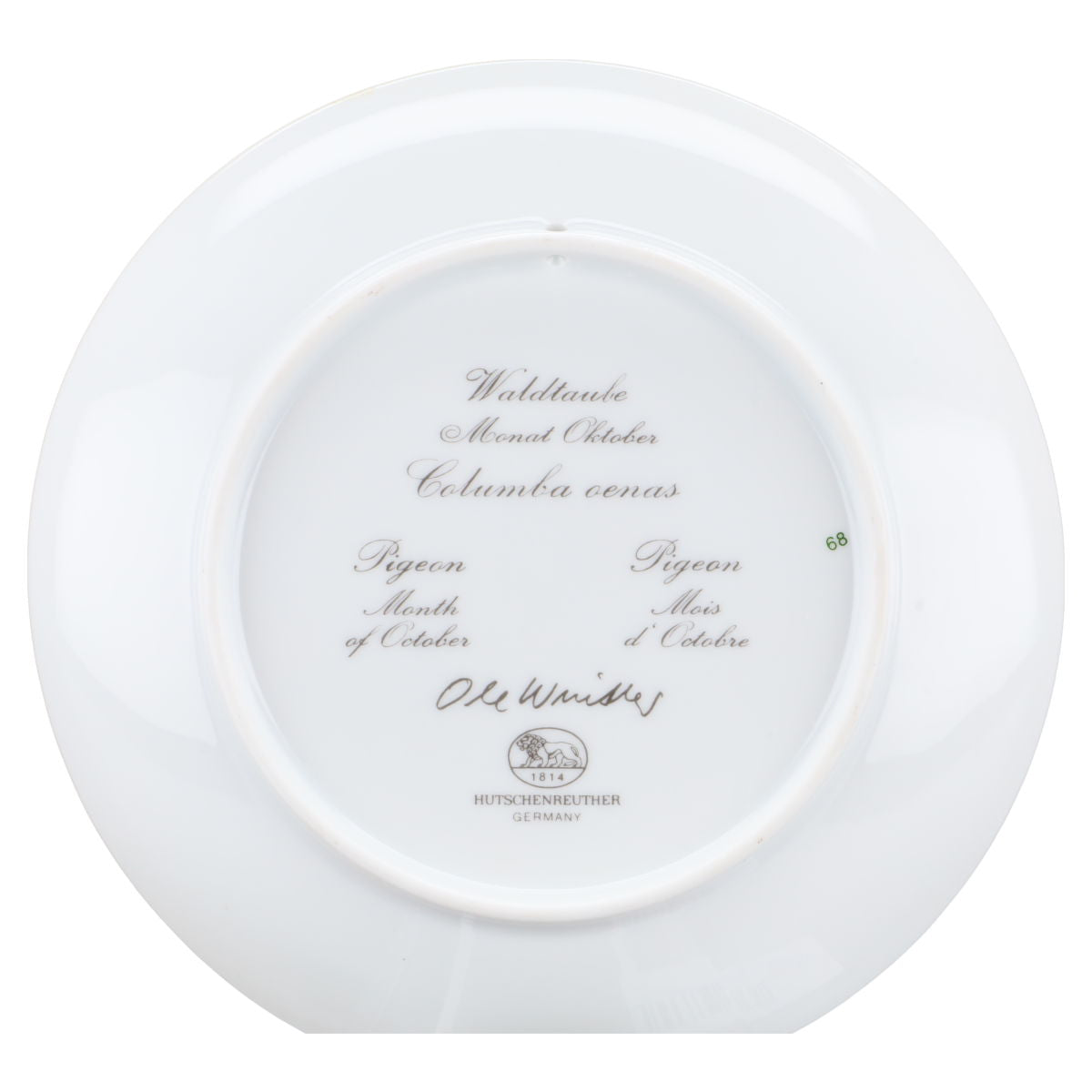 Wandteller klein - Oktober Waldtaube