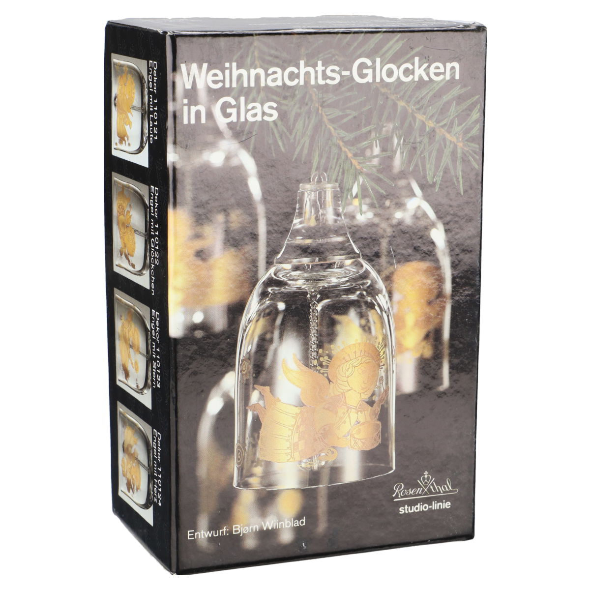 Weihnachts-Glocke in Glas - Engel mit Trommel in OVP