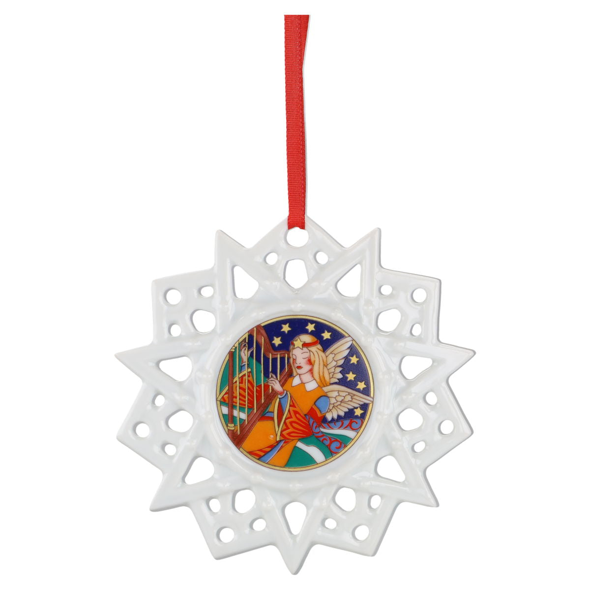 Schmuckstern Engel mit Harfe