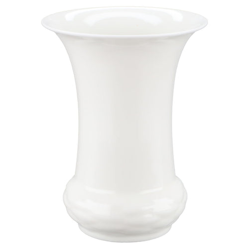 Vase klein weiß Bone China Flechtfuß