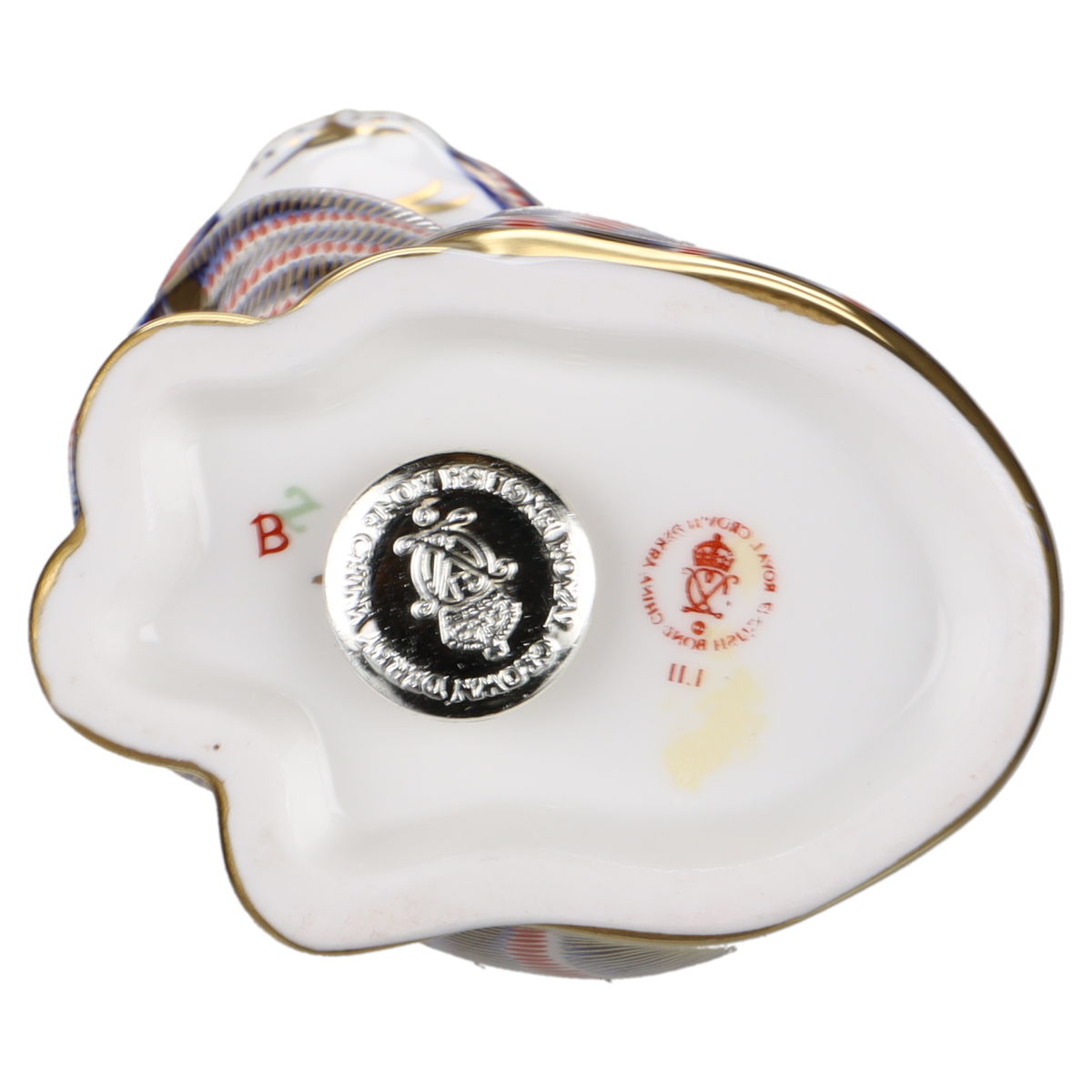 Figur Katze sitzend in Blau Gold