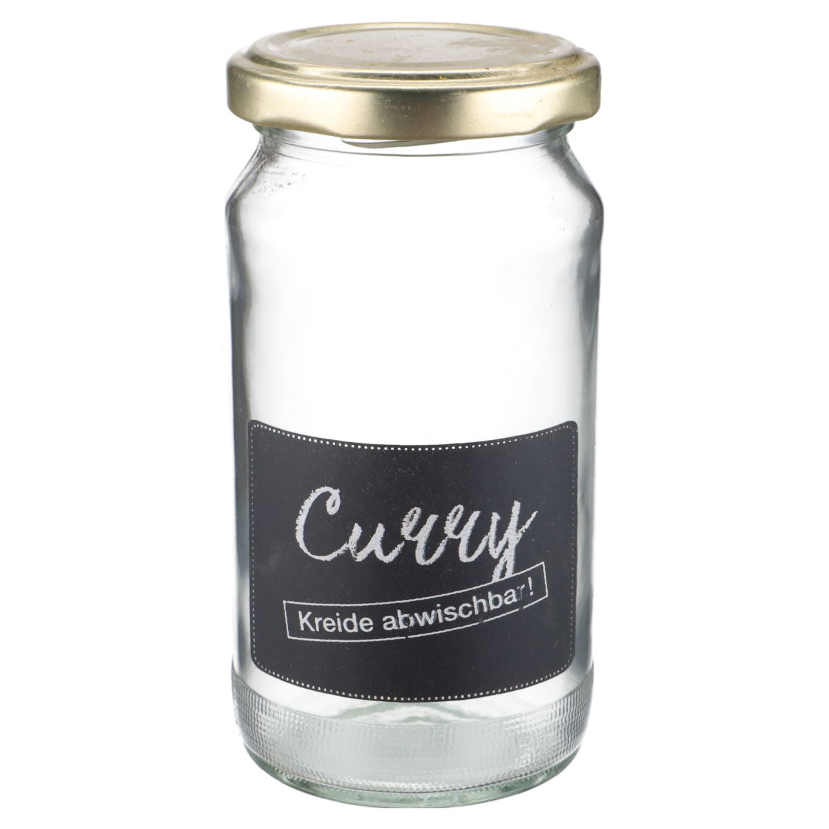 kreide aufbewahrung Einmachglas 4er Set Curry mit Kreideschild
