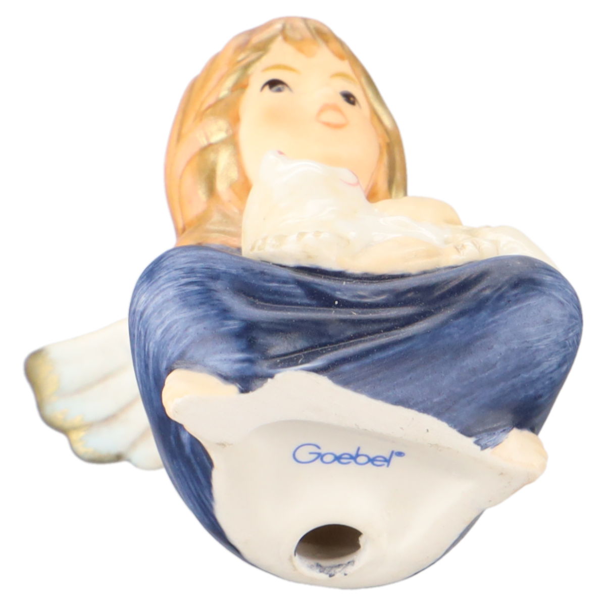 Engel sitzend mit Katze klein H 4,5 cm