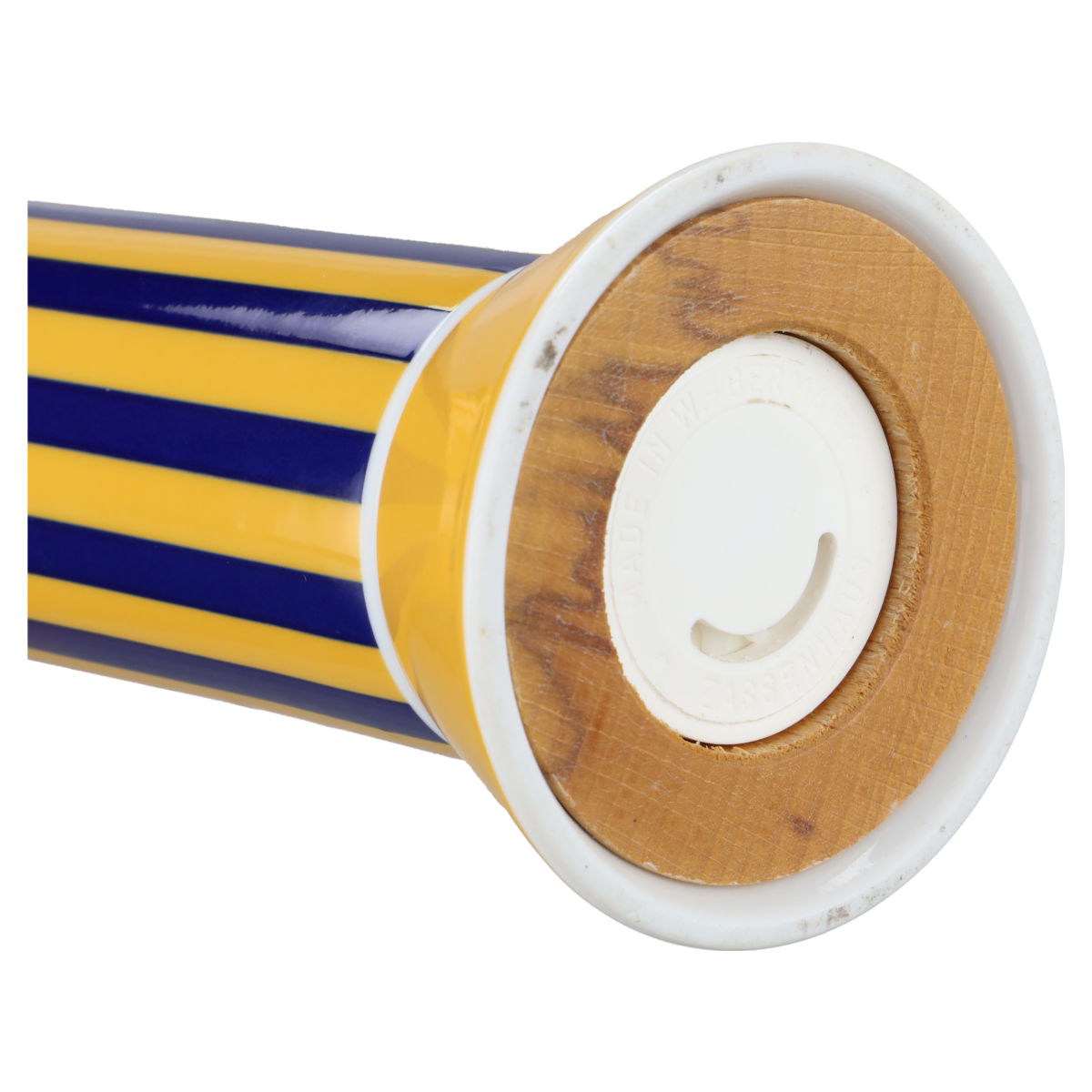 Pfeffermühle groß Ocker mit Blau