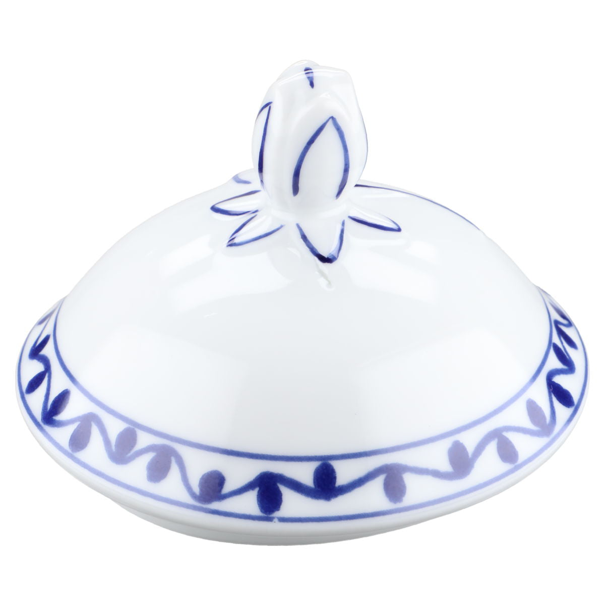 Zuckerdose glatter Rand ohne Dekor auf Deckel II. Wahl