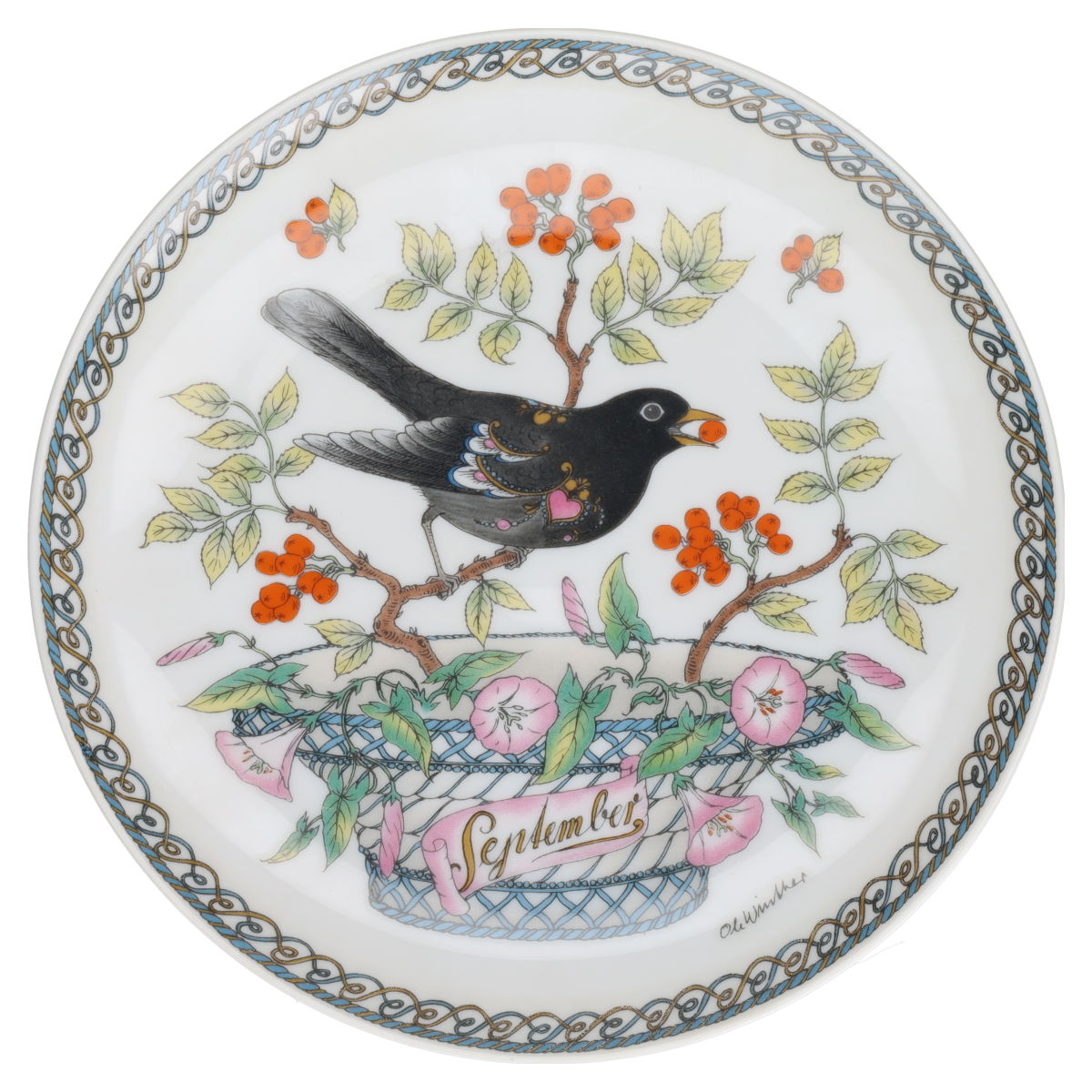 Wandteller 09 September Amsel