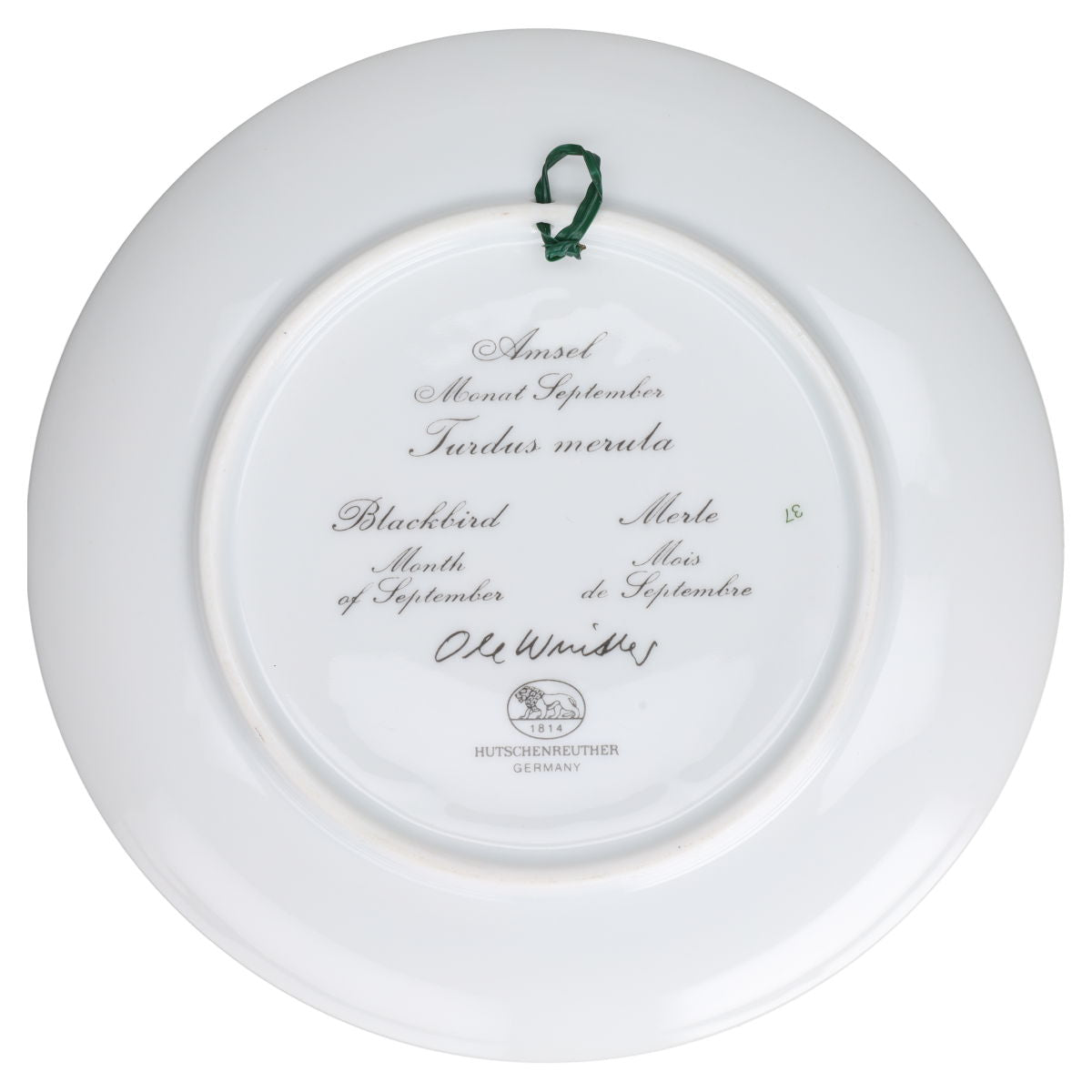 Wandteller 09 September Amsel