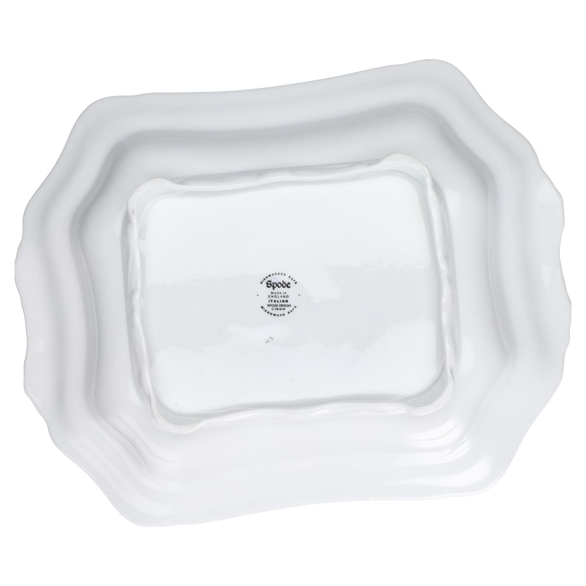 Servierterrine rechteckig auf Füssen ohne Deckel