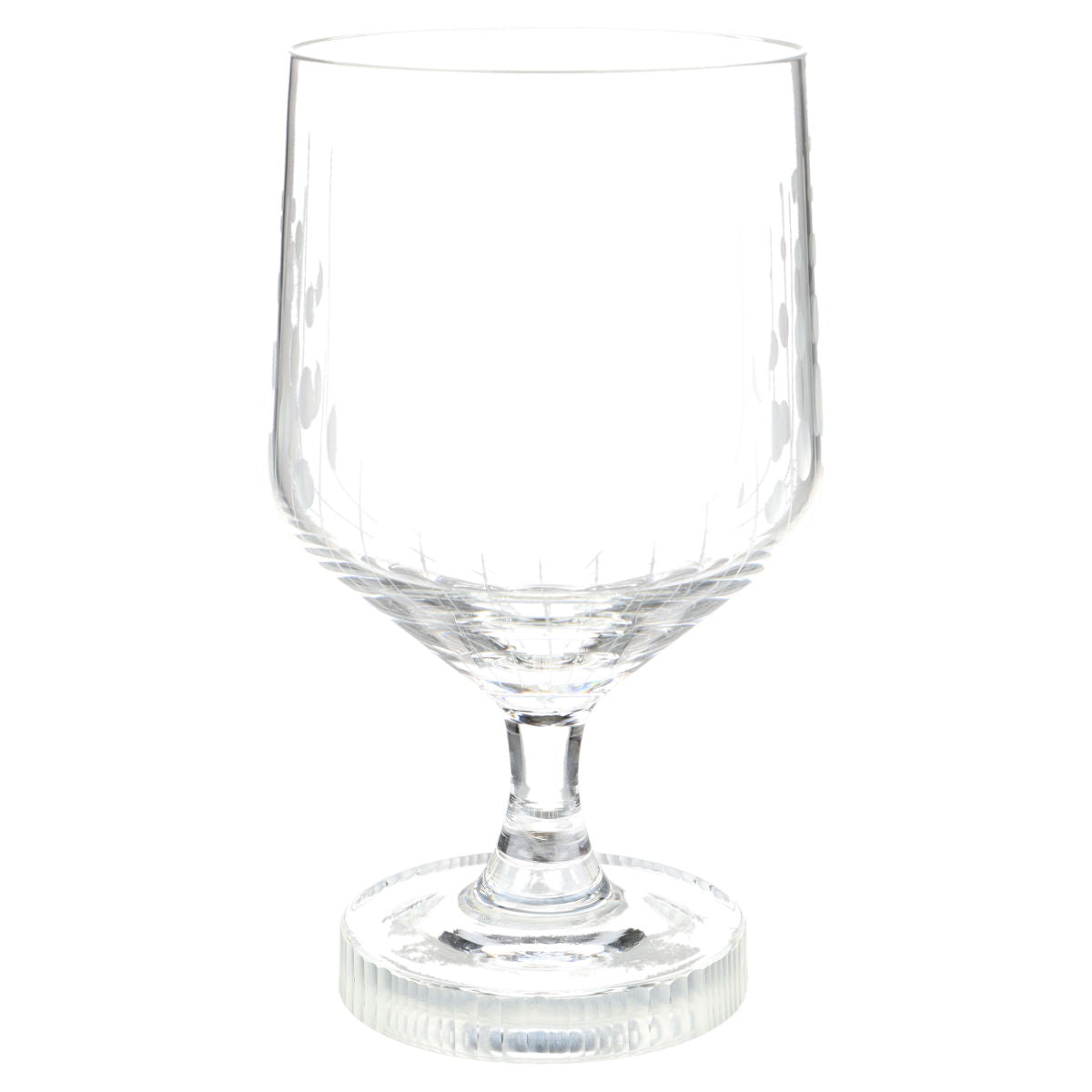 Rotweinglas mit Relief und Tropfenmuster