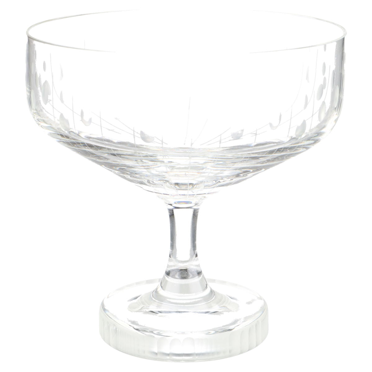 Sektschale mit Relief und Tropfenmuster