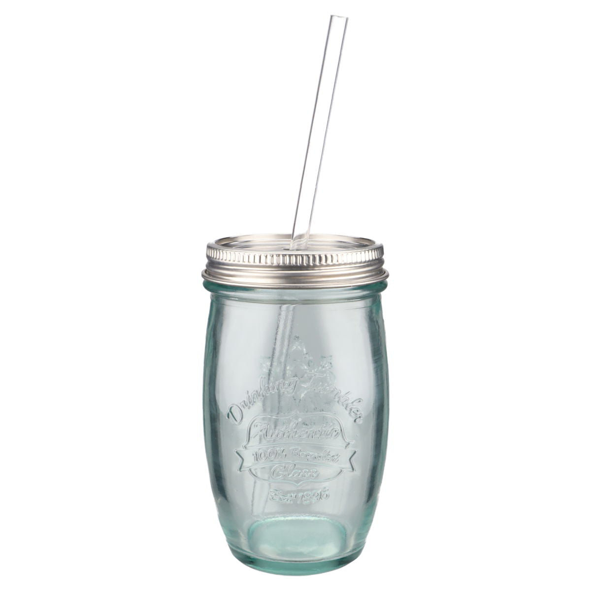 Cocktailglas mit Deckel und Strohhalm