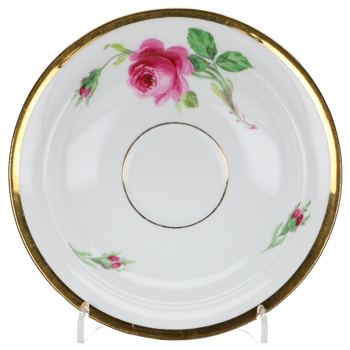 Meissen 020110 Rose rot, mitte, Goldrand Espressotasse m. U. 0,10 l
