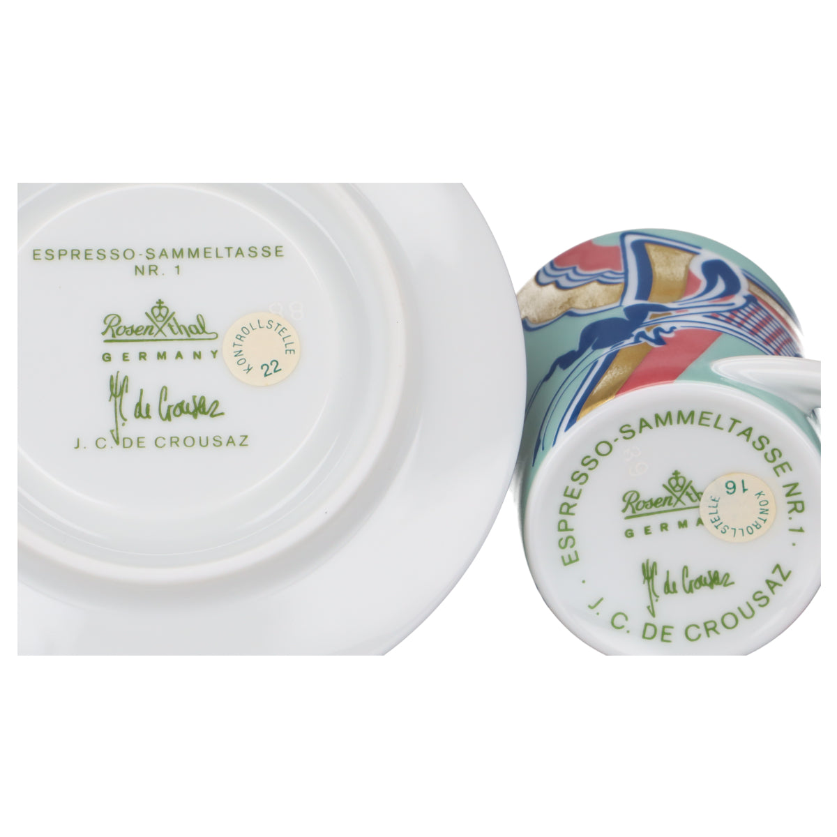 Mokkatasse mit Untere Nr. 1 J.C. De Crousaz