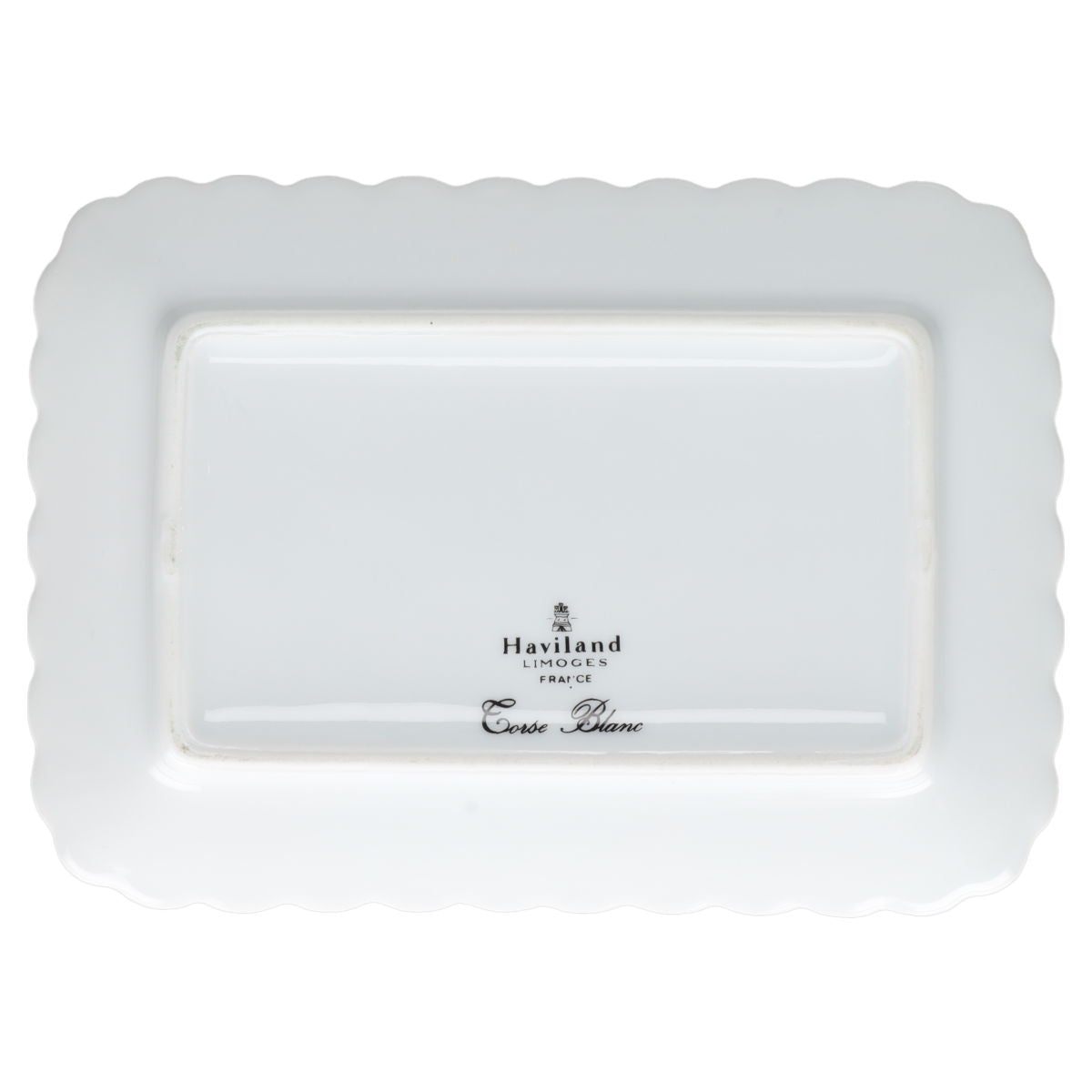 Butterdose eckig Haviland Limoges Torse Blanc Weiß