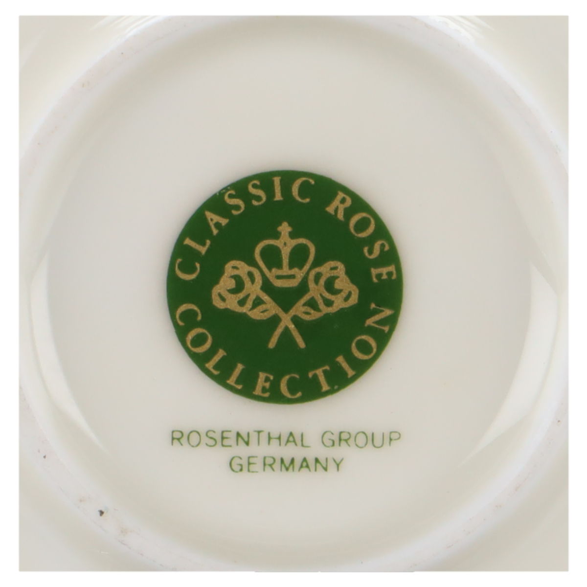 Kaffee- Untertasse Typ I Rosenthal Sanssouci weiß Grüne Blume mit Goldrand