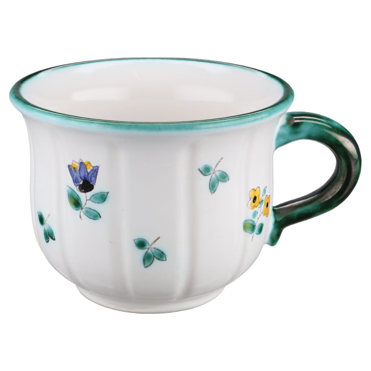 Kaffeetasse Gmundner Keramik Streublume Grün
