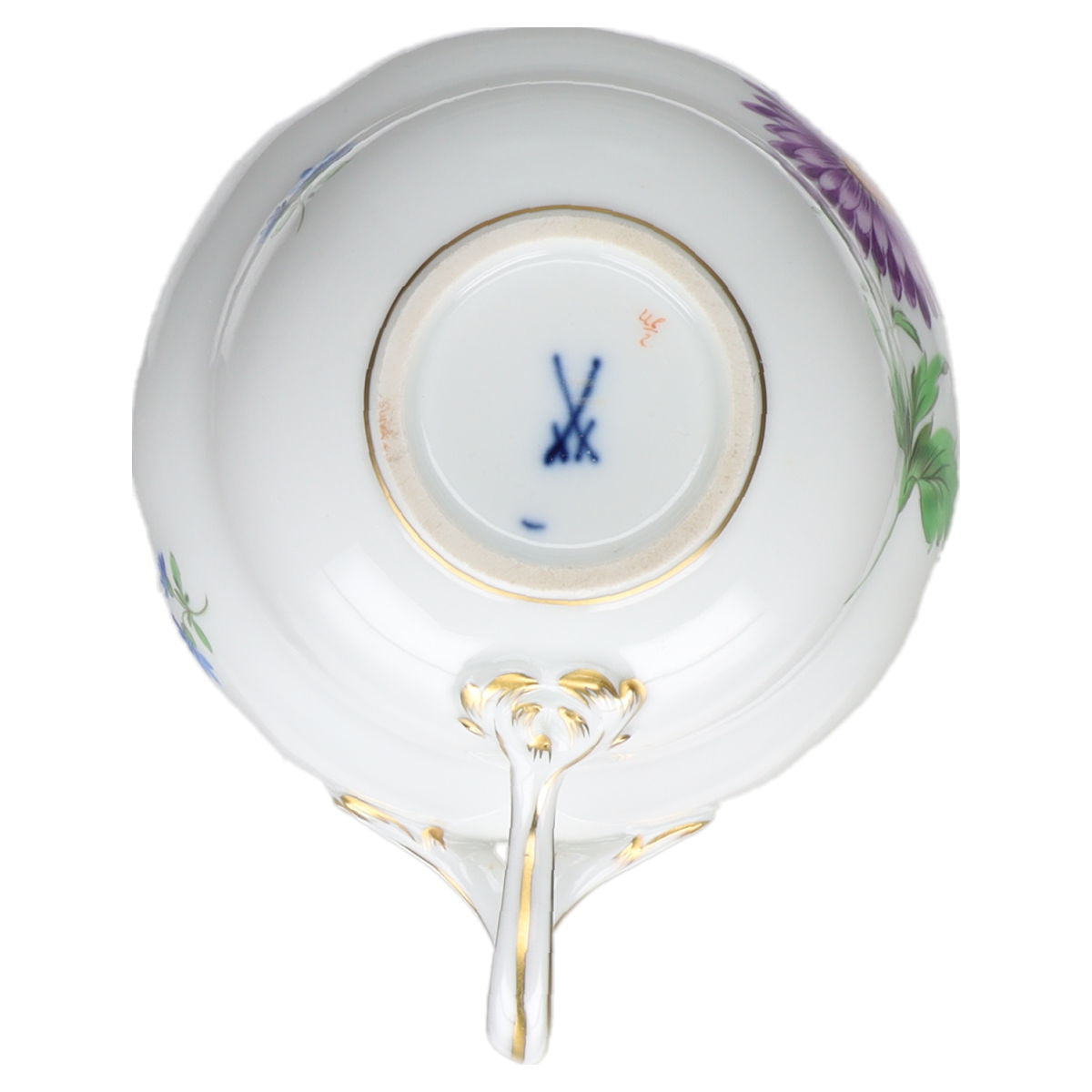Kaffeetasse Blüte Lila Typ III Meissen Neuer Ausschnitt II.Wahl Bunte Blume