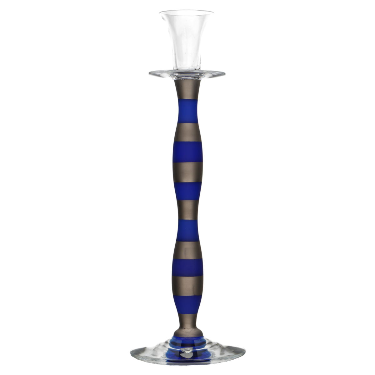 Kerzenleuchter H 33 cm Orrefors Nobel blau