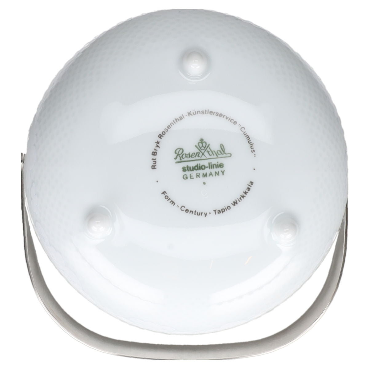 Sauciere mit Deckel und Metallhenkel