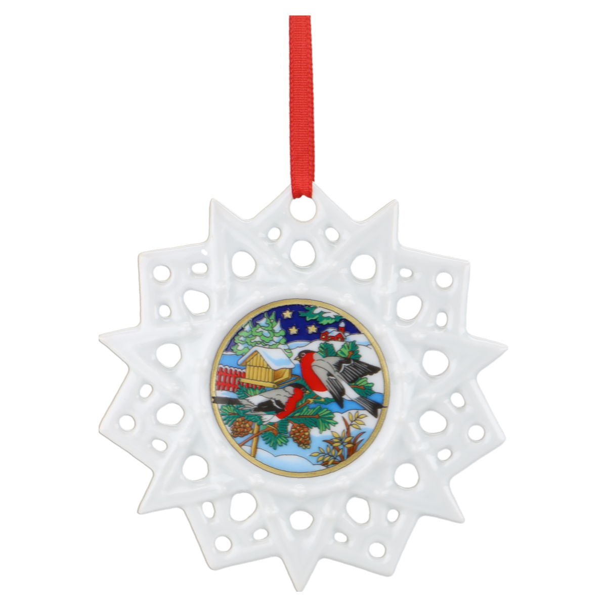 Schmuckstern Dompfaff Hutschenreuther Weihnachtsartikel Schmuck Stern mit OVP