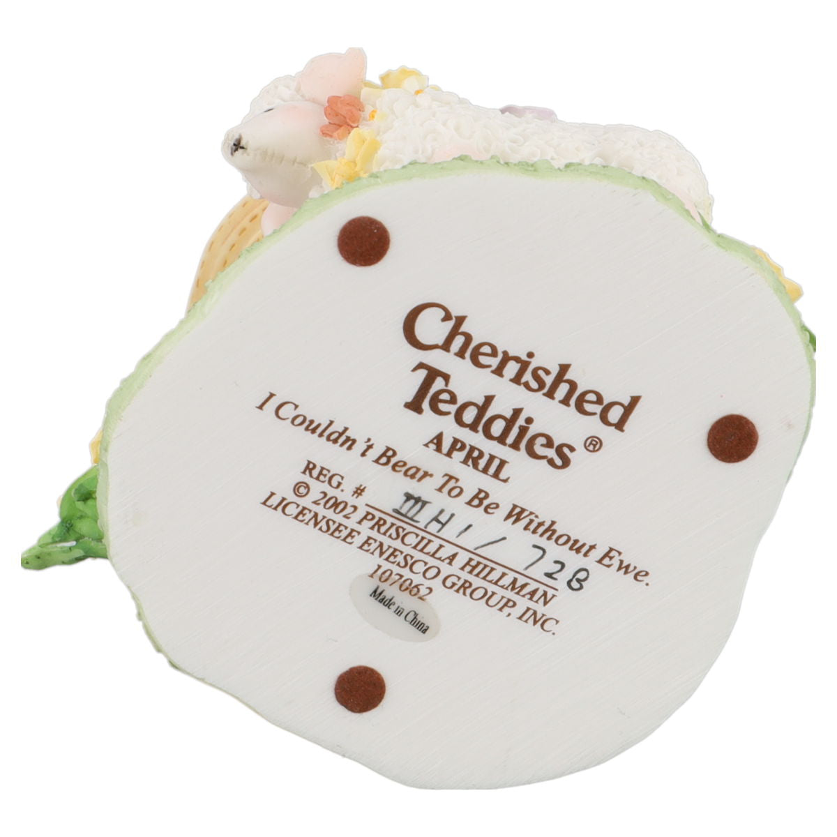 Teddy 107062 April I Couldn't Bear To Be Without Ewe. Enesco Cherished Teddies mit OVP