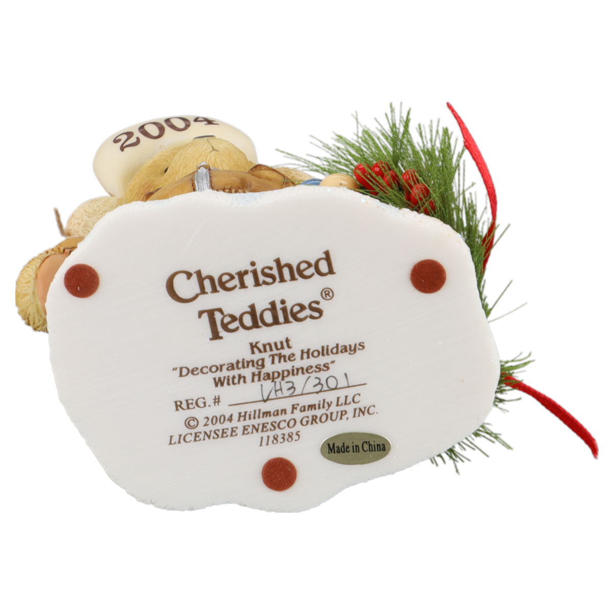 Teddy 118385 Knut "Decorating The Holidays With Happiness" Enesco Cherished Teddies mit OVP