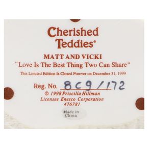 Teddy 476781 Matt And Vicki "Love Is The Best Thing Two Can Share" Enesco Cherished Teddies