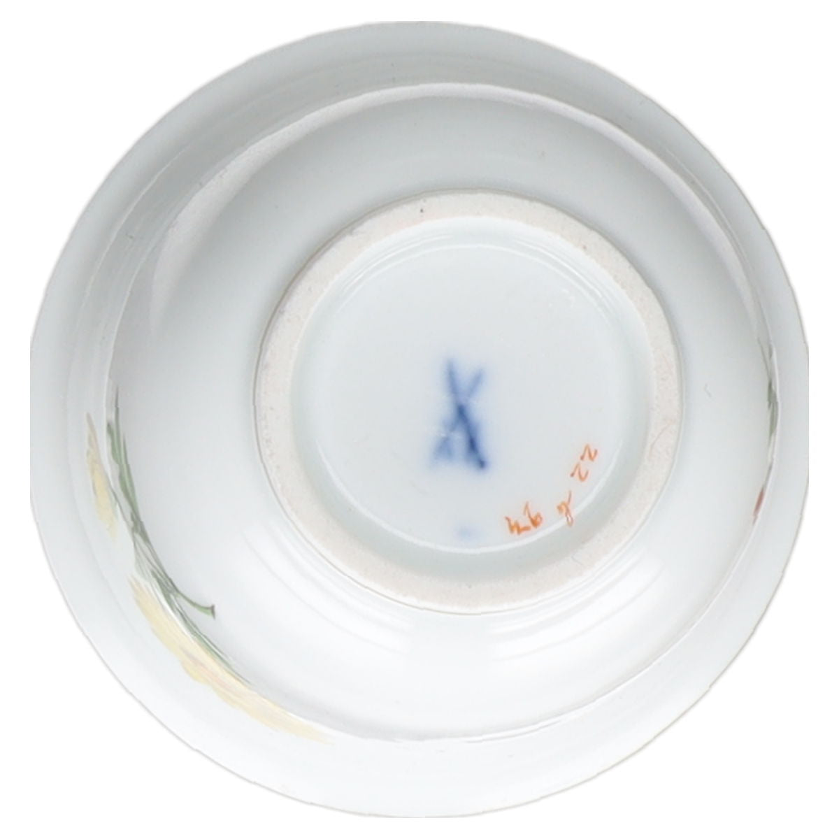 Vase klein H 6,5 cm Margarite Gelb Meissen Neuer Ausschnitt II.Wahl Bunte Blume