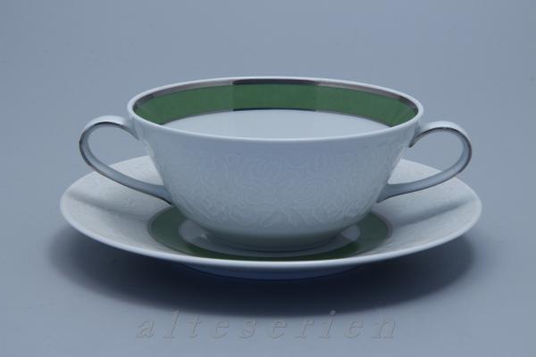 Hutschenreuther - Petra Relief - Grün mit Platinrand