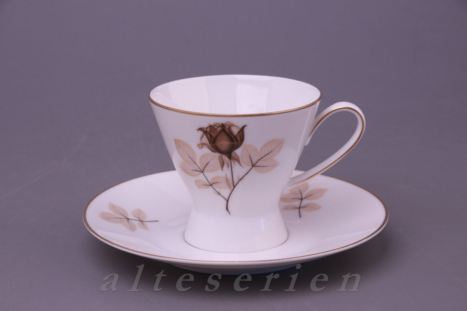 Rosenthal - Form 2000 - Schattenrose mit Goldrand