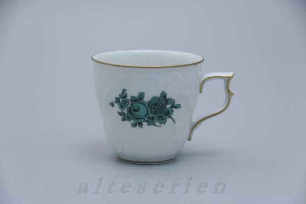 Rosenthal - Sanssouci weiß - Grüne Blume mit Goldrand