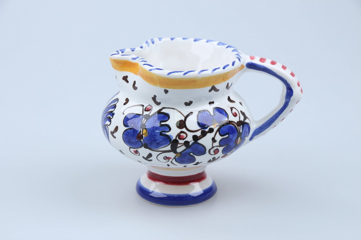 Italienische Majolika - Deruta - Blauer Hahn