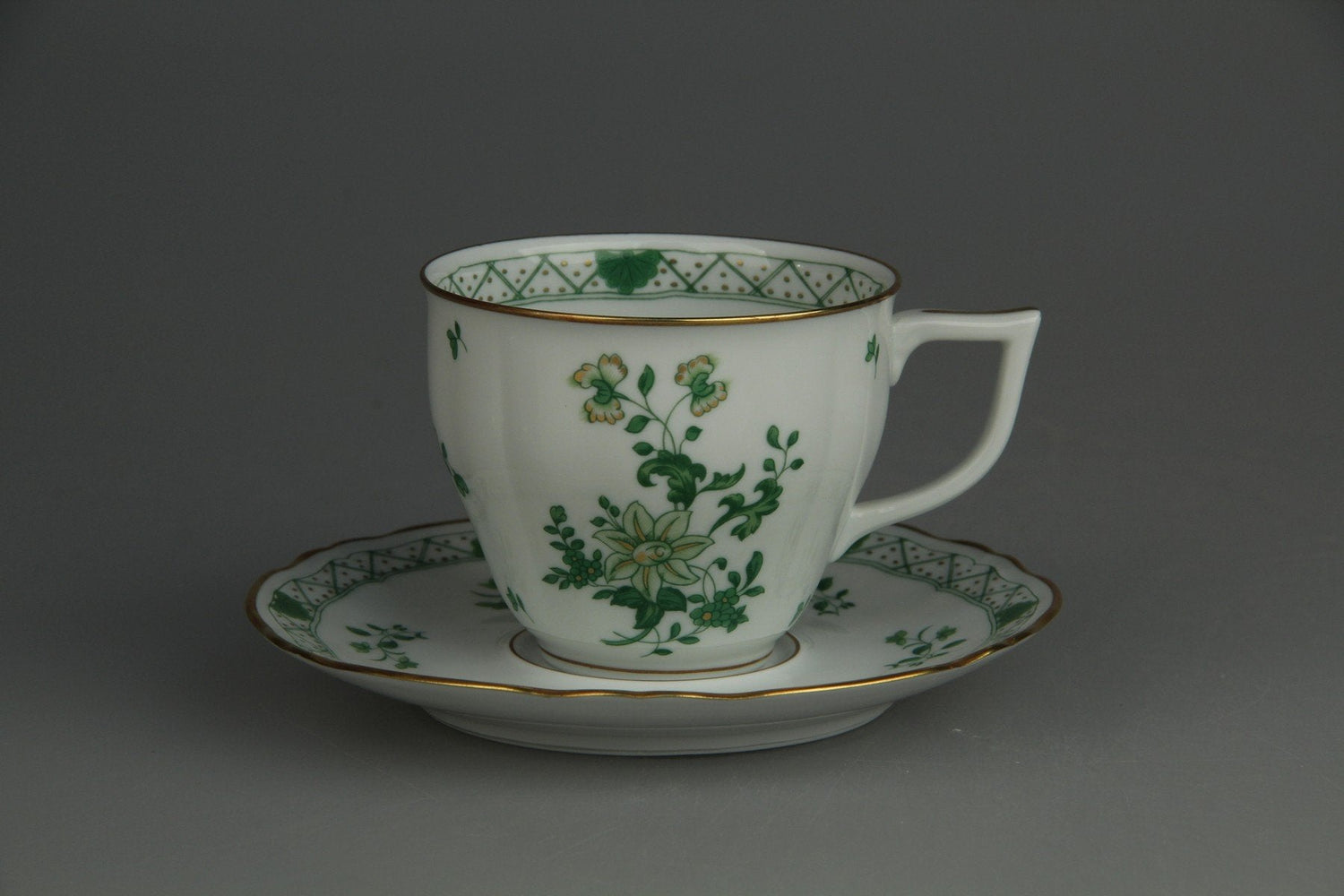Raynaud & Co. Limoges - Blumenmotiv grün Form I Wilh. Drache
