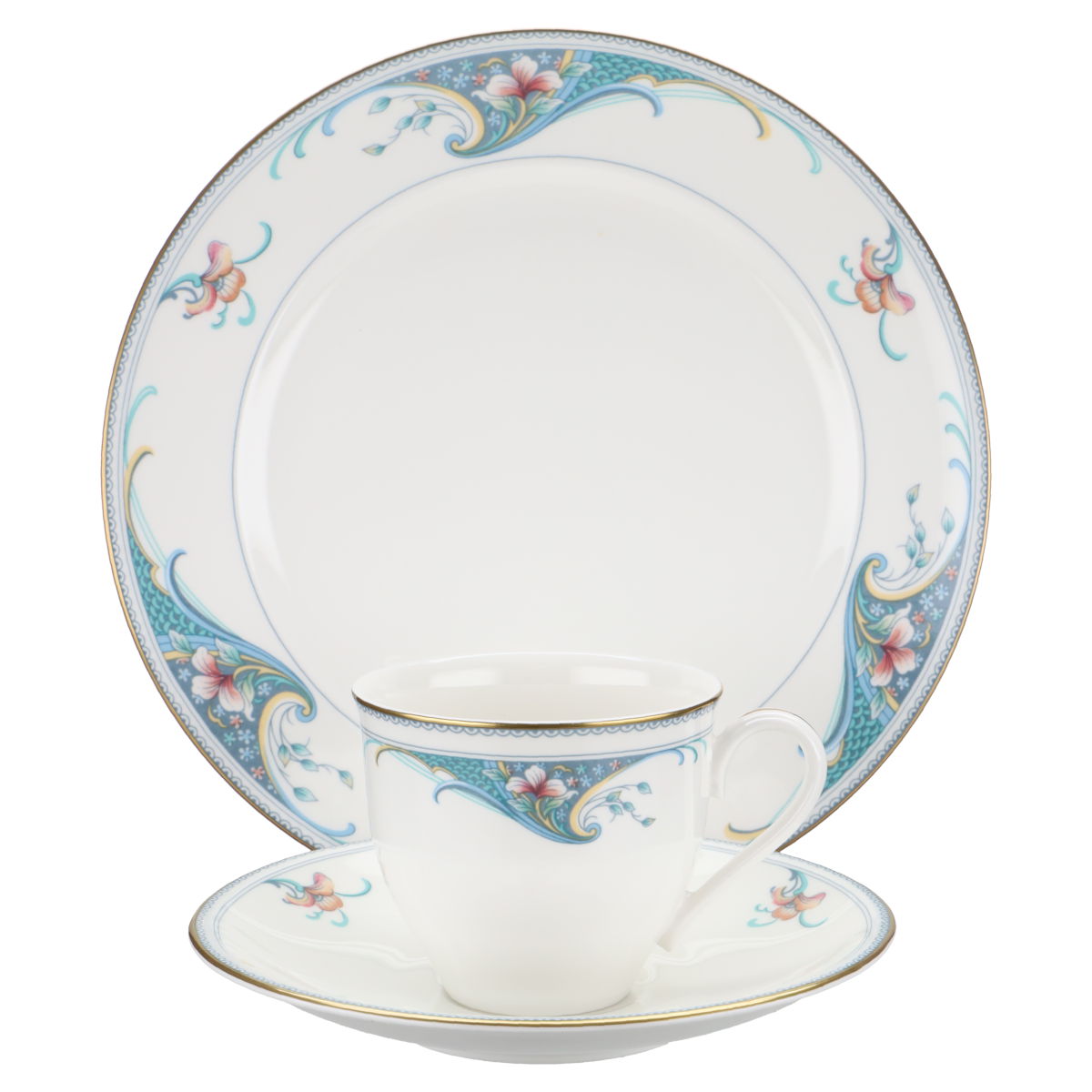 Royal Bone China - Florale Kante Pastell