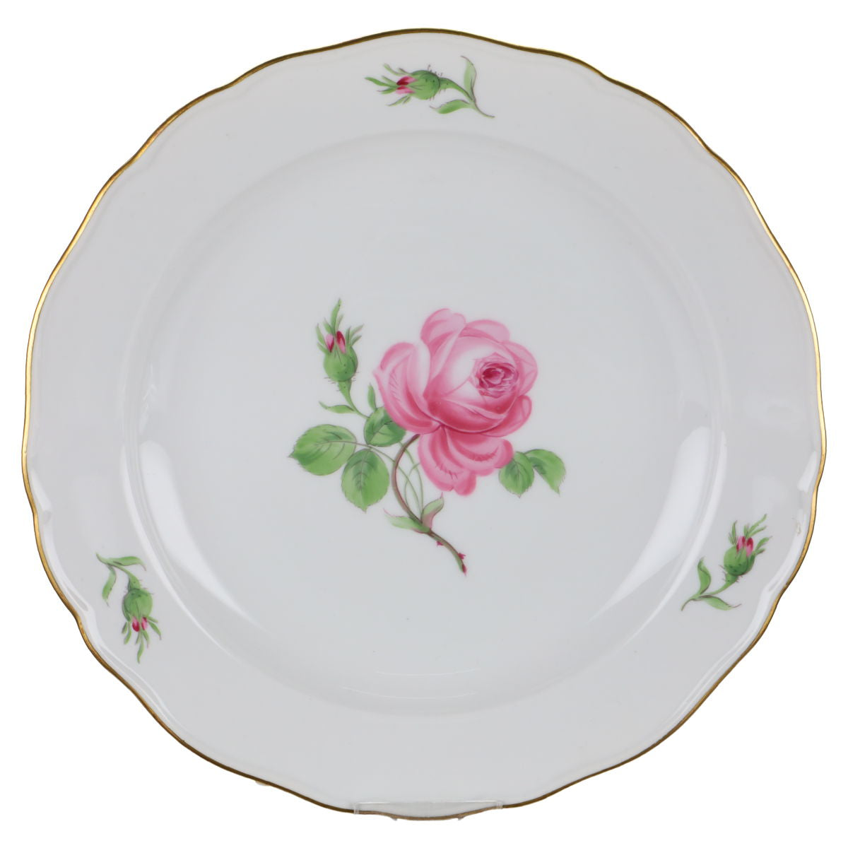 Meissen - Neuer Ausschnitt II.Wahl - Rote Rose mit Goldrand