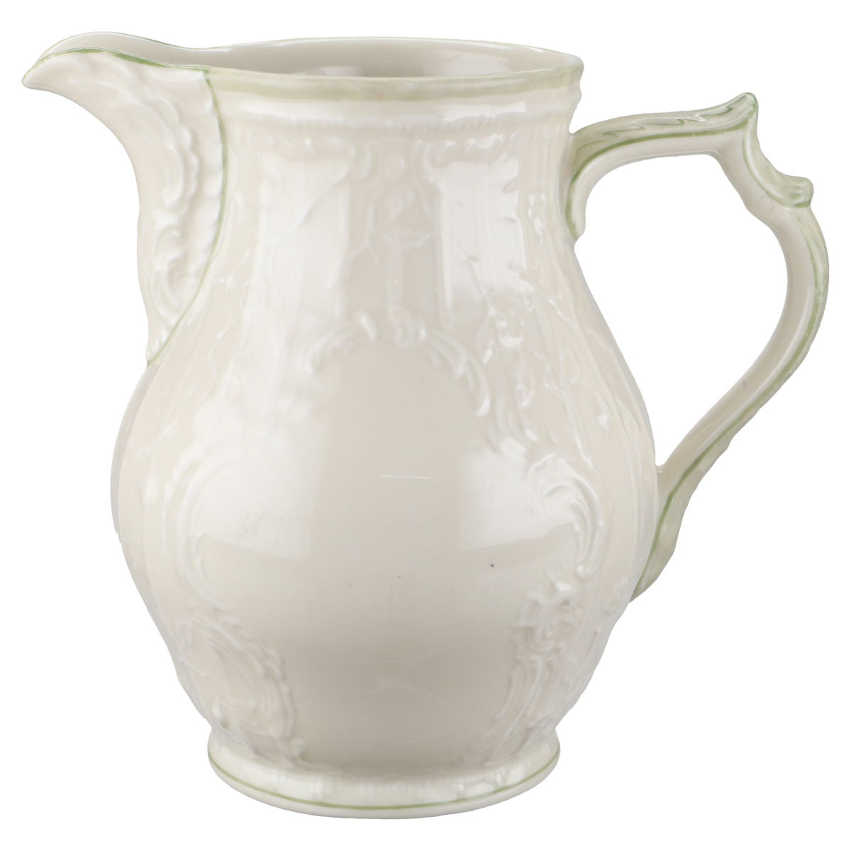 Rosenthal - Sanssouci elfenbeinfarben - Unifarben mit grünem Rand