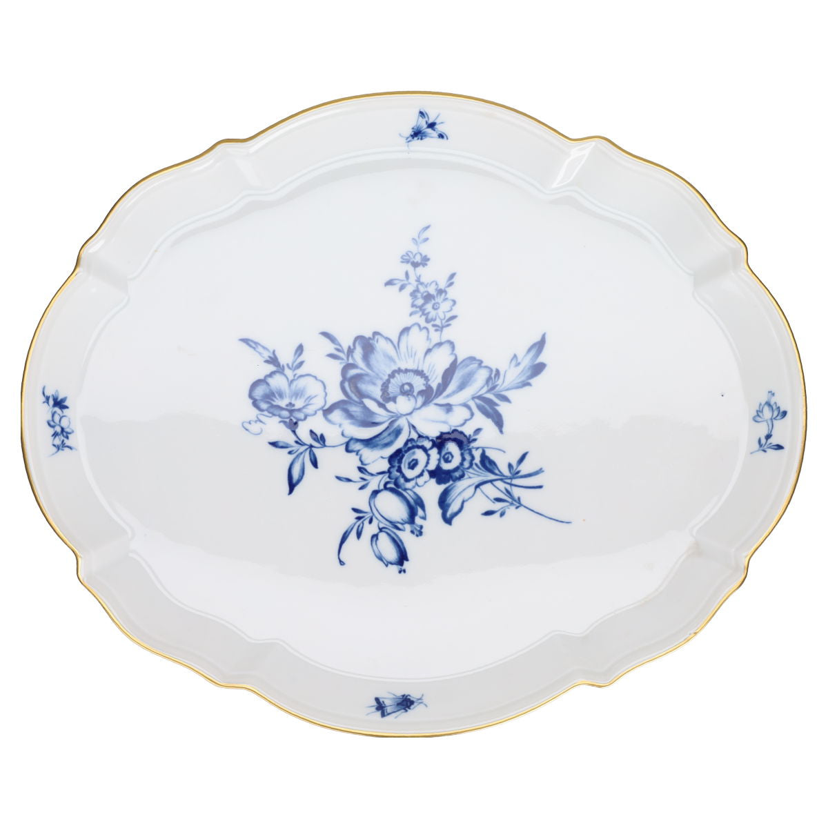 Meissen - Neuer Ausschnitt II.Wahl - Blaue Blume Goldrand